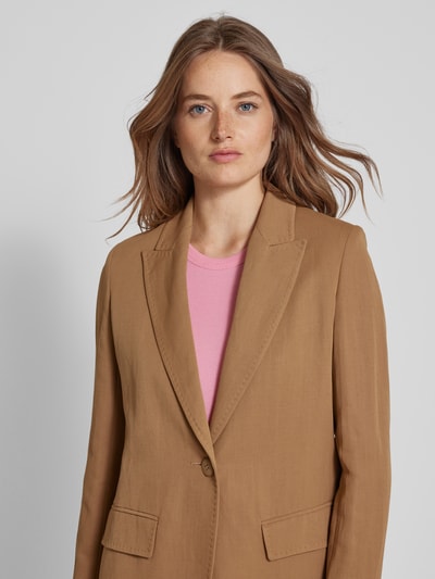 Max Mara Studio Blazer met klepzakken, model 'GITANE' Lichtbruin - 3