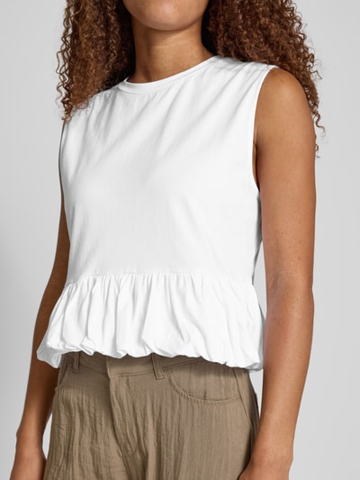 EDITED Crop Top mit Rundhalsausschnitt Modell 'Davinia' Weiss 3