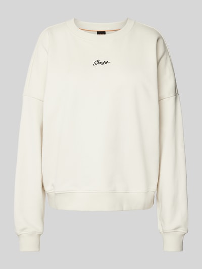 BOSS Orange Sweatshirt mit Label-Stitching Modell 'Esweaty' Offwhite 2