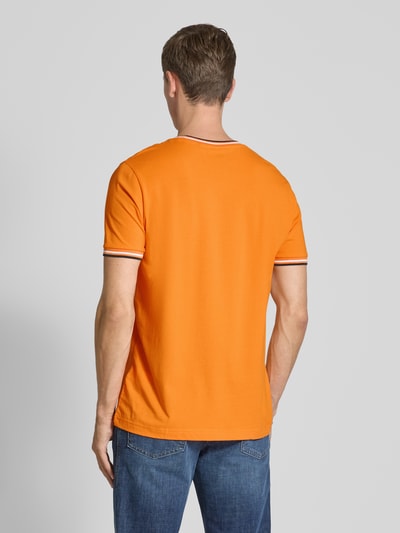 Christian Berg Men T-shirt met ribboorden Oranje - 5