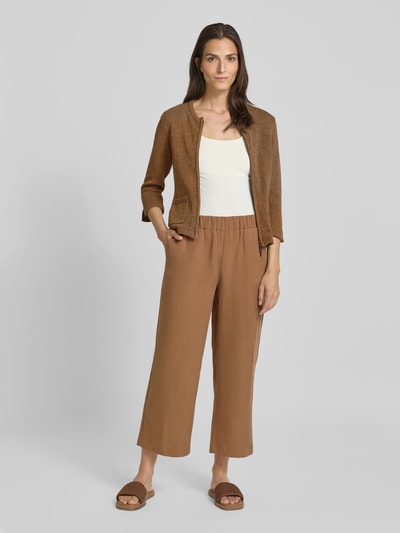 monari Stoffhose aus Lyocell-Leinen-Mix Cognac 1
