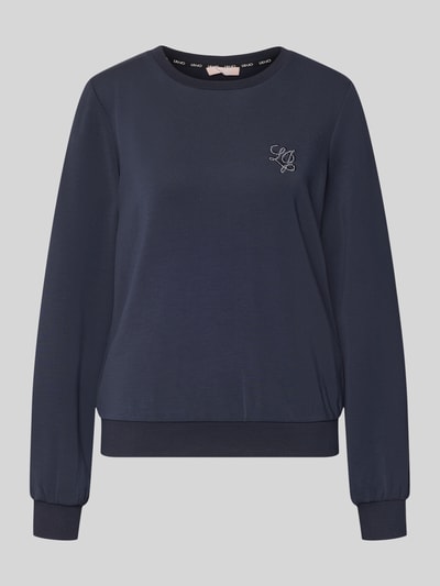 Produktfoto, Sweatshirt aus Modal-Mix mit Rundhalsausschnitt von LIU JO SPORT in Dunkelblau mit Logo, Regular-Fit, glatte Textur
