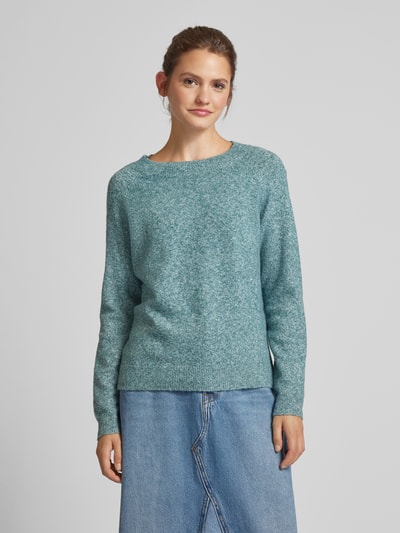 Only Gebreide pullover met ronde hals, model 'RICA' Oceaanblauw gemêleerd - 4