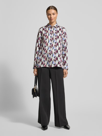 Milano Italy Overhemdblouse met knoopsluiting Bordeaux - 1