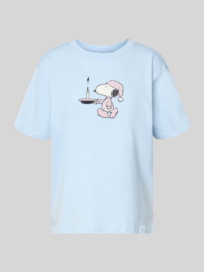 Produktfoto, hellblaues Pyjama-Oberteil mit Motiv-Print von Jake*s Casual, reine Baumwolle, Rundhalsausschnitt, relaxed Fit