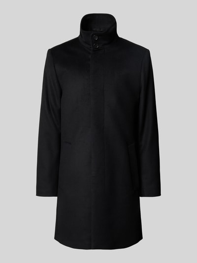 Tiger Of Sweden Wollmantel mit Kaschmir-Anteil und Stehkragen Modell 'Aleric' Black 2