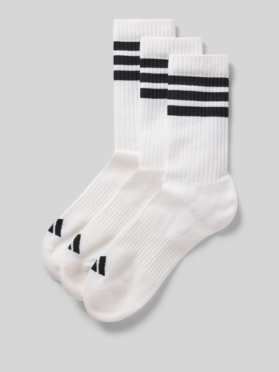 Produktfoto, Socken aus Baumwoll-Mix im 3er-Pack von adidas Sportswear, Optik: Unifarben, Logo-Print, Kontraststreifen, Bundabschluss: Gerippt, Feinstrick