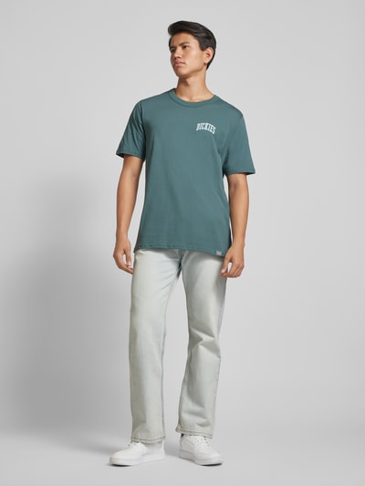 Dickies T-shirt met labelprint, model 'AITKIN' Petrol - 1