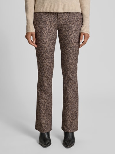 Brax Flared stoffen broek met achterzakken, model 'SHAKIRA' Donkerbruin - 4