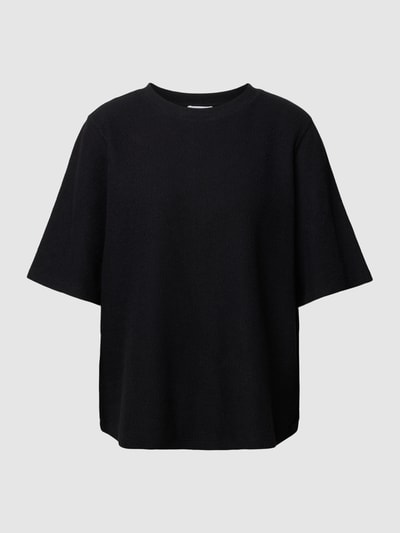 Jake*s Casual T-Shirt in Ripp-Optik Black 2
