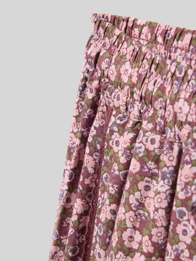 Produktfoto, Loose Fit Weite Hose aus reiner Viskose Modell 'GLOW' von Only, jersey, kwiatowy wzór, elastyczny pas, detal z koronki