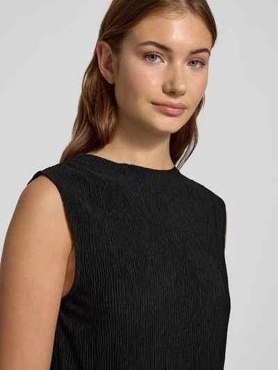 Pieces Slim fit top met crêpe afwerking, model 'FLORA' Zwart - 3