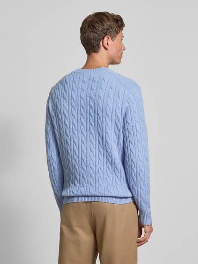 Lacoste Regular fit gebreide pullover van pure wol Lichtblauw - 5