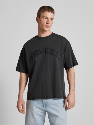 REVIEW T-Shirt mit Label-Stitching Black 4