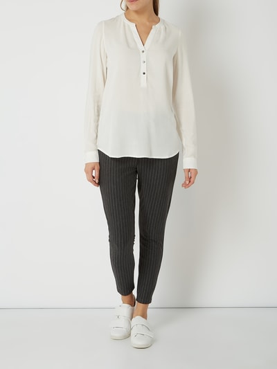 Vero Moda Blusenshirt aus Viskose mit Raffungen Offwhite 1