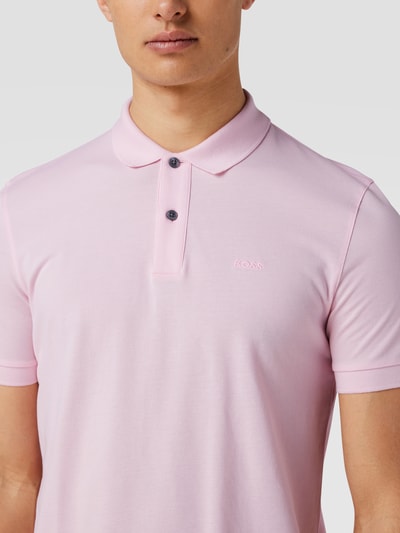 BOSS Poloshirt mit Label-Stitching Modell 'Pallas' Rosa 3