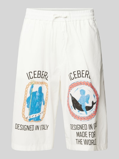 Iceberg Bermuda met motiefprint en elastische band Offwhite - 2