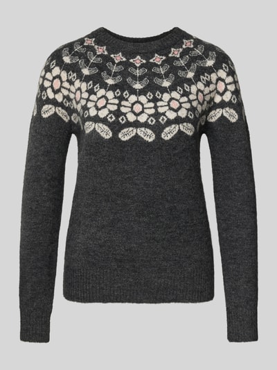 Vero Moda Regular fit gebreide pullover met wol, modell 'SIMONE' Antraciet - 2