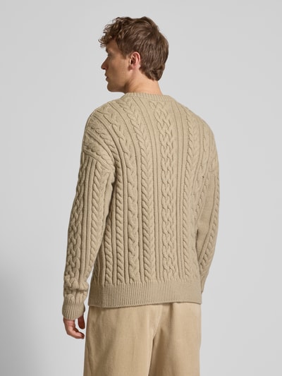 JAKE*S STUDIO MEN Strickpullover mit Zopfmuster Beige 5