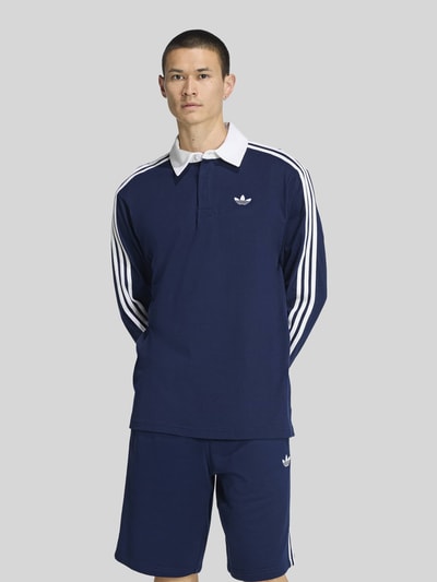 adidas Originals Regular Fit Rugbyshirt aus reiner Baumwolle Marine 4