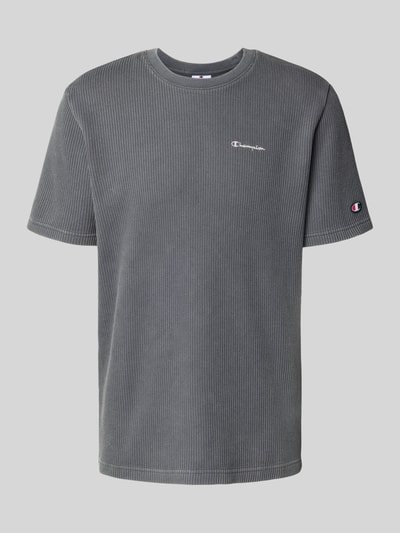 CHAMPION T-Shirt mit Logo-Stitchings und Rundhalsausschnitt Anthrazit 2