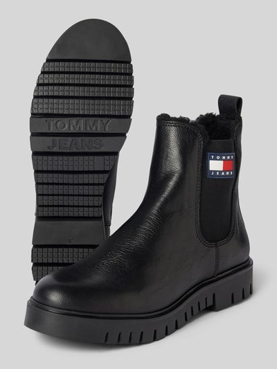 Tommy Jeans Chelsea Boots aus Leder mit elastischem Einsatz Black 4