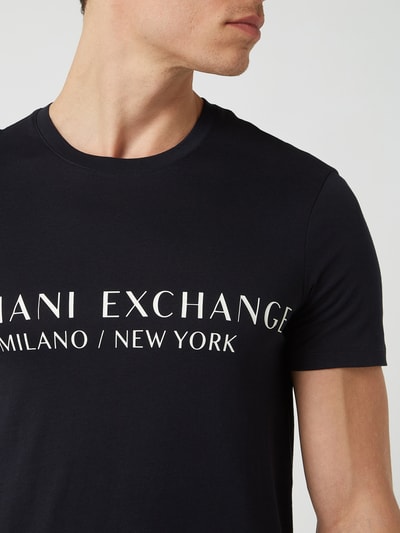 ARMANI EXCHANGE T-shirt z nadrukiem z logo  Ciemnoniebieski 3