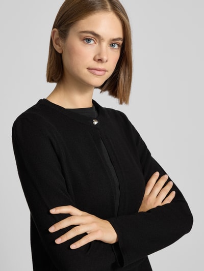 Pieces Kurtka z dzianiny o kroju regular fit z mieszanki wiskozy model ‘ORINA’ Czarny 3