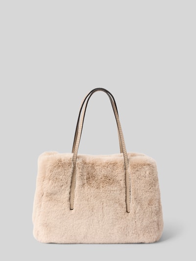 Produktfoto, Handtasche aus echtem Leder Modell 'NOELLE' van Abro in lichtbeige Bontlook, Hoofdvak met magneetsluiting, smalle schouderband, lange draagband, twee ritsvakken binnenin, Breedte 28 cm, Lengte 20 cm, Diepte 15 cm, lengte schouderband 38 cm