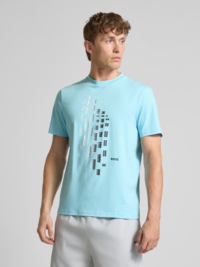 BOSS Green Relaxed Fit T-Shirt aus Baumwoll-Mix Modell 'TEE' Hellblau 4