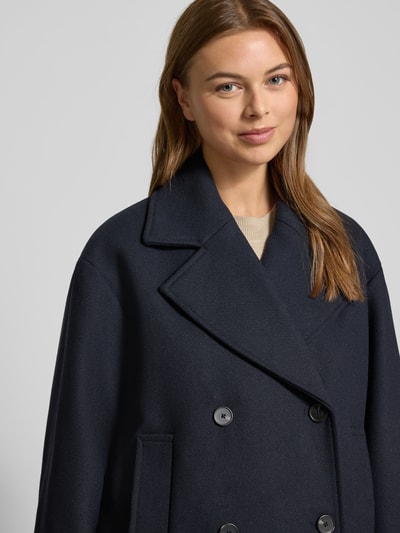 Jake*s Casual Relaxed fit jack met wol en viscose Donkerblauw - 3