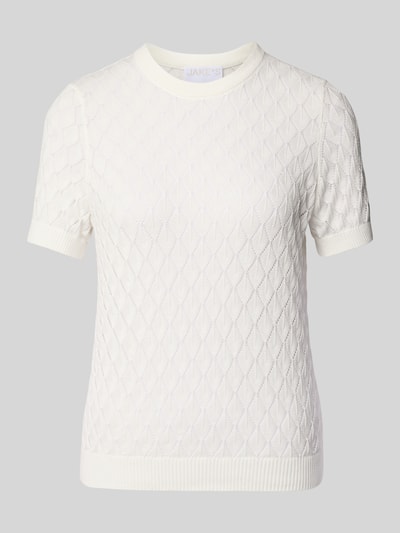 Jake*s Collection Strickpullover mit kurzärmeligem Design Offwhite 2