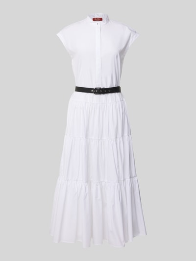 Max Mara Studio Maxi-jurk met opstaande kraag, model 'BAIRO' Wit - 2