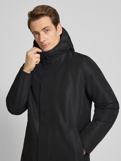 Geox Regular fit parka met capuchon, model 'DORAY' Zwart - 3