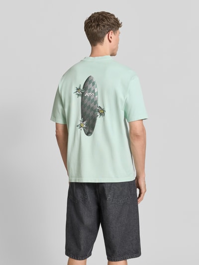 BOSS Orange Regular Fit T-Shirt aus reiner Baumwolle Modell 'SURFWASH' Tuerkis 5