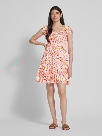 Apricot Minikleid aus Viskose mit Karree-Ausschnitt Orange 1