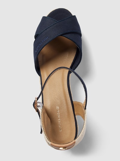 Tom Tailor Wedges mit Label-Detail Modell 'Basic' Marine 4