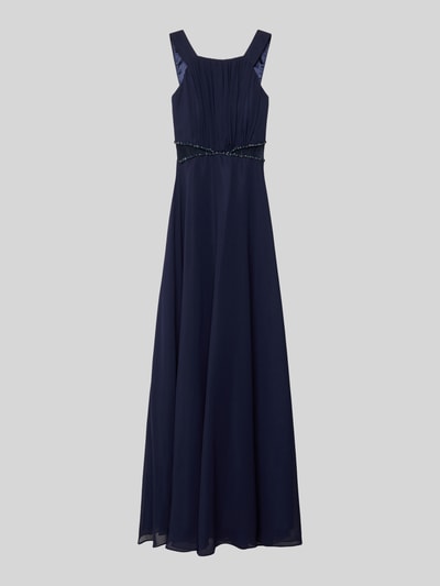 G.O.L. Tailliertes Abendkleid aus Chiffon mit Schmucksteinen Marine 1