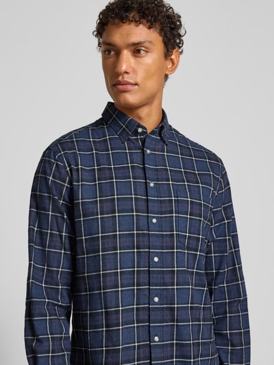 Christian Berg Men Regular fit vrijetijdsoverhemd met kentkraag Jeansblauw gemêleerd - 3