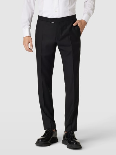 JOOP! Collection Slim fit stoffen broek met persplooien, model 'Bask' Zwart - 4