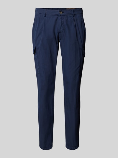 g1920 Tapered fit cargobroek met bandplooien, model 'TRAIANO' Marineblauw - 2