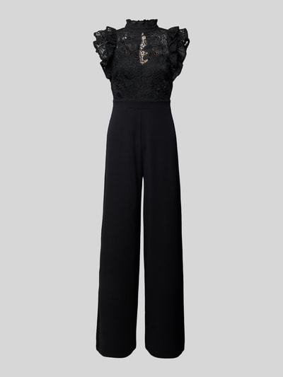 Lipsy Regular Fit Jumpsuit mit floralem Spitzenbesatz Black 2