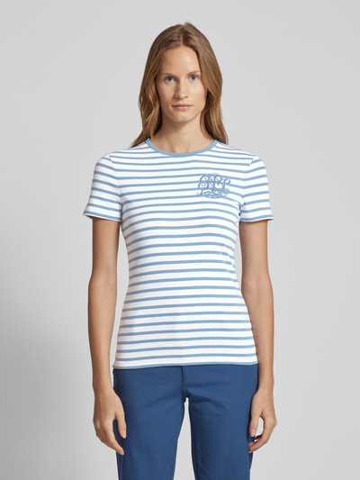 Lauren Ralph Lauren T-shirt z wyhaftowanym logo model ‘ALLI’ Jasnoniebieski 4