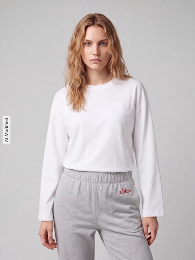 s.Oliver RED LABEL Relaxed fit sweatpants van katoenmix - s.Oliver x Heidi Klum Lichtgrijs - 4