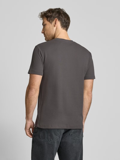 Tom Tailor Denim Regular Fit T-Shirt in Waffelstruktur Anthrazit 5