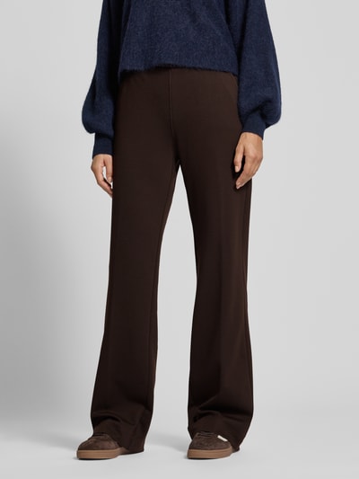 Angels Spodnie materiałowe z elastycznym pasem model ‘LIZ’ Ciemnobrązowy 4