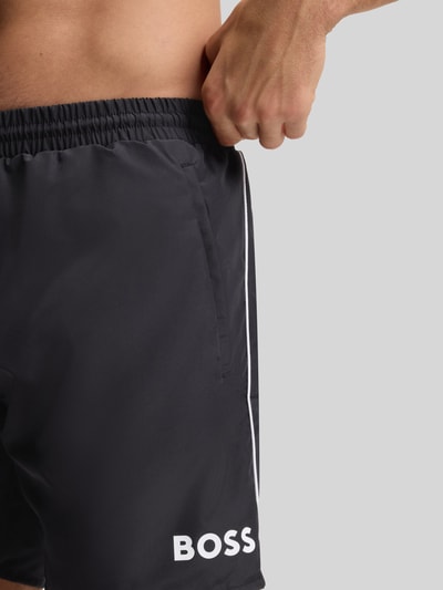 BOSS Regular Fit Badehose mit Logo-Print Modell 'STARFISH' Black 2