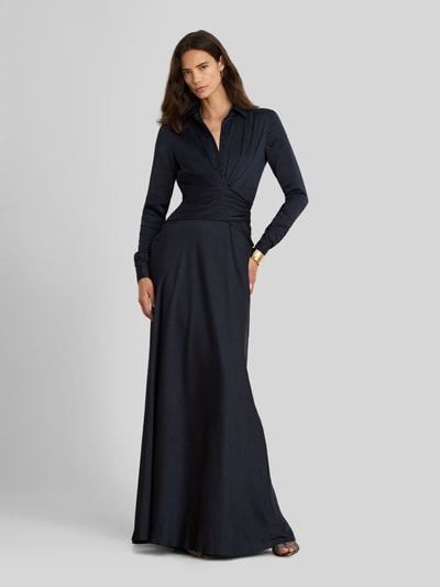 Lauren Ralph Lauren Fließendes Abendkleid in Wickel-Optik Blau 4