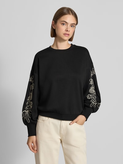 ONLY Bluza o kroju relaxed fit z mieszanki bawełny model 'BROOKE' Czarny 4