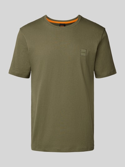 BOSS Orange Regular fit T-shirt van puur katoen, model 'TALES' Kaki - 2
